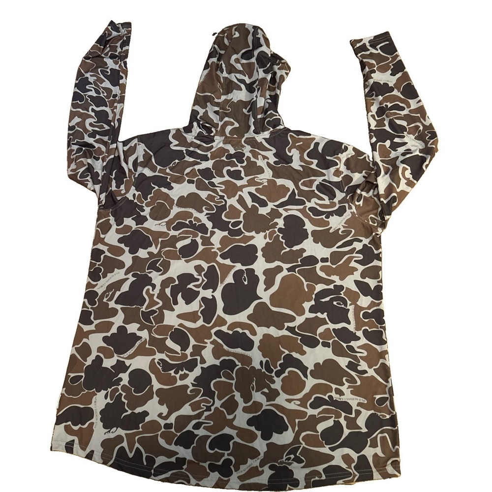 Drake Performance Fishing Hoodie Men's Size 2XL Brown Old School Camo - Picture 4 of 11